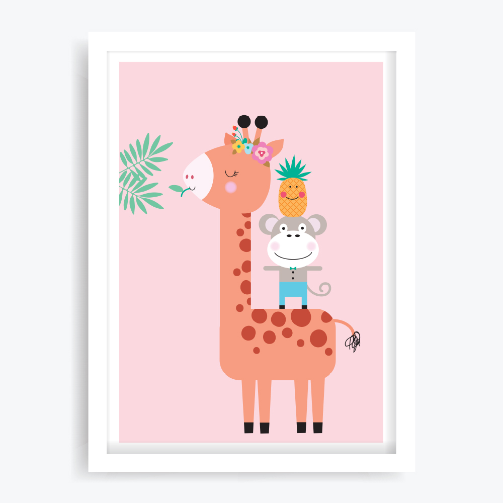 Georgie Giraffe Art Print - Design Mondo